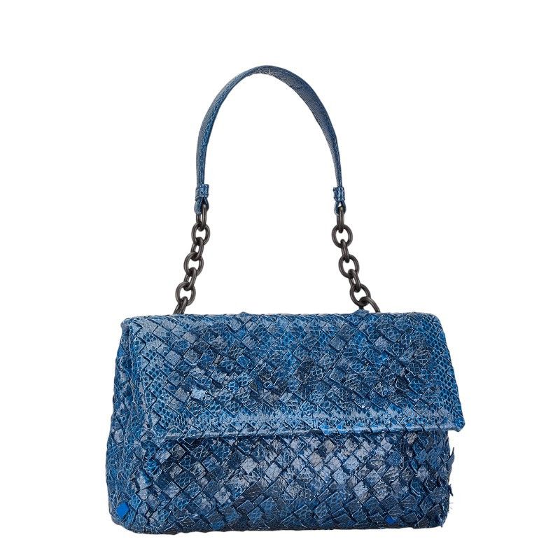 Bottega Veneta Bottega Veneta Bottega Veneta Intrecciato Python Handbag Chain Shoulder Bag Leather Shoulder Bag in Very Good Condition Size ONE SIZE - 2 Thumbnail