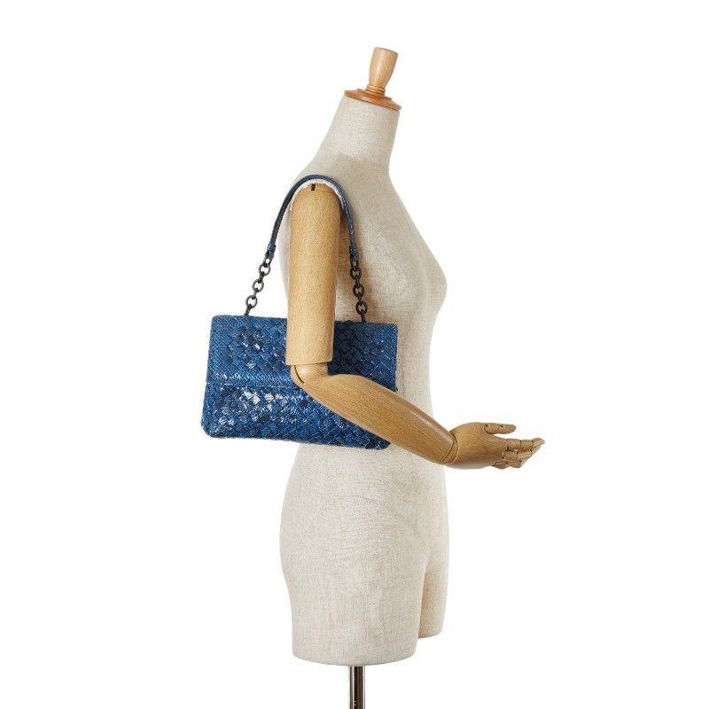Bottega Veneta Bottega Veneta Bottega Veneta Intrecciato Python Handbag Chain Shoulder Bag Leather Shoulder Bag in Very Good Condition Size ONE SIZE - 10 Thumbnail