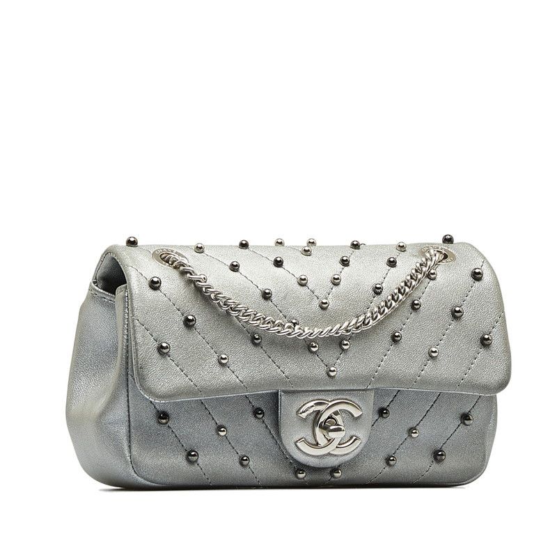 Chanel Chanel Chanel V-Stitch Coco Mark Studs Chain Shoulder Bag Leather Leather Shoulder Bag 24 in Very Good Condition Size ONE SIZE - 2 Thumbnail