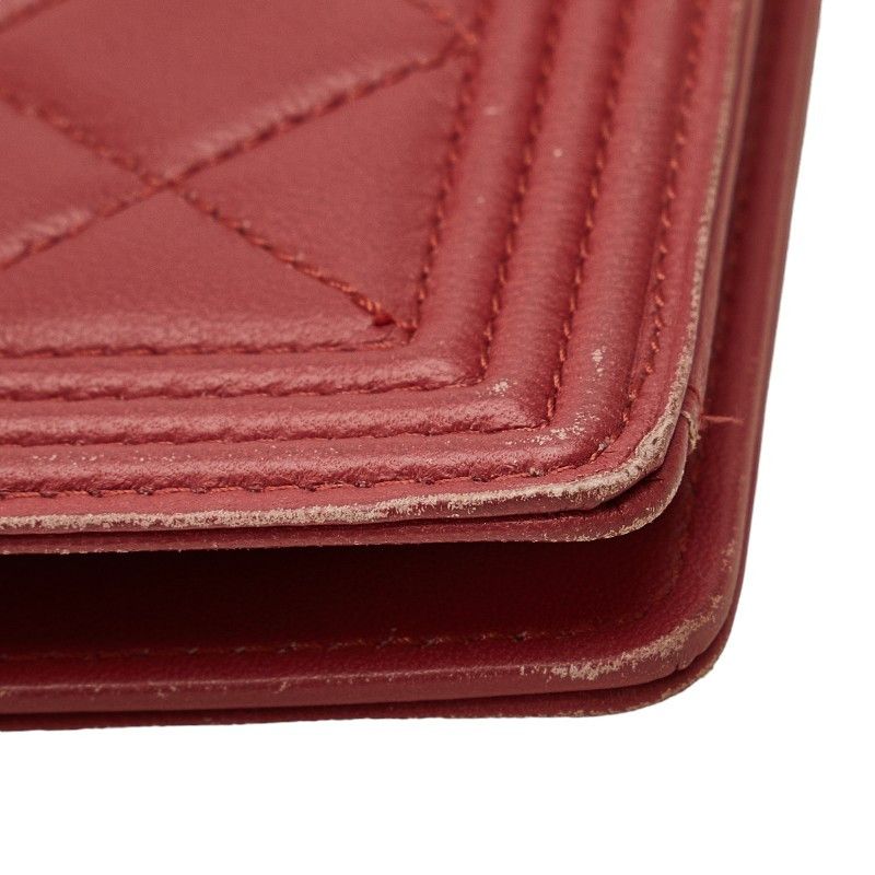 Chanel Chanel CHANEL Boy Chanel Leather Long Wallet Burgundy 16 series Leather Long Wallet Size ONE SIZE - 6 Thumbnail