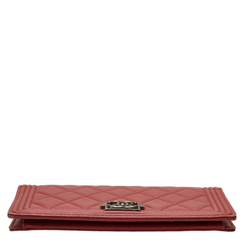 Chanel Chanel CHANEL Boy Chanel Leather Long Wallet Burgundy 16 series Leather Long Wallet Size ONE SIZE - 4 Thumbnail