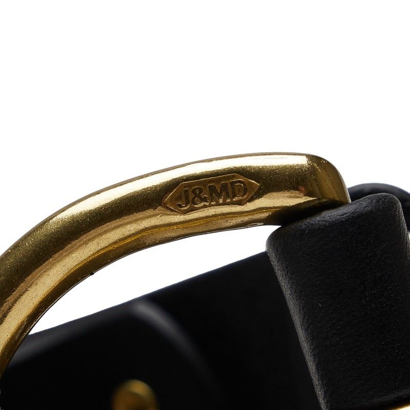 Other Other J&M Davidson Leather Ring Belt 32/80 Black Gold Leather Belt in Very Good Condition Size ONE SIZE - 5 Thumbnail