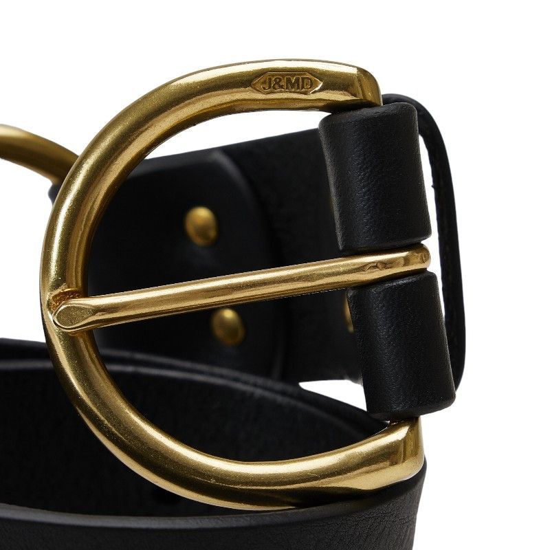 Other Other J&M Davidson Leather Ring Belt 32/80 Black Gold Leather Belt in Very Good Condition Size ONE SIZE - 4 Thumbnail