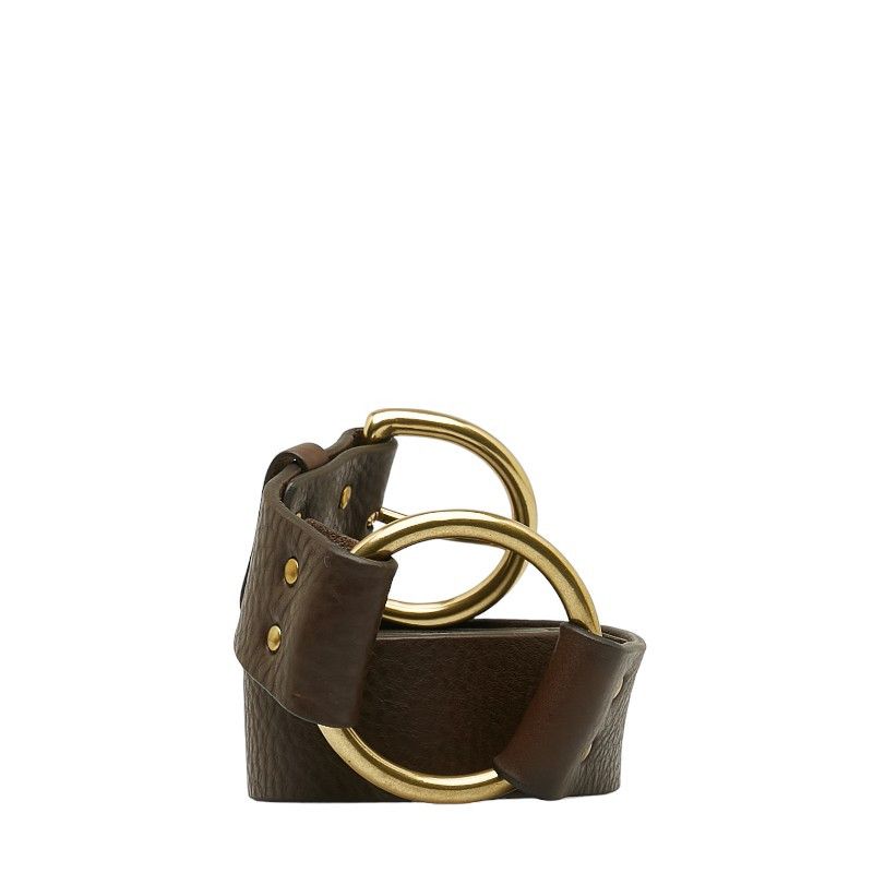 Other Other J&M Davidson Leather Ring Belt 30/75 Brown Gold Leather Belt in Very Good Condition Size ONE SIZE - 3 Thumbnail