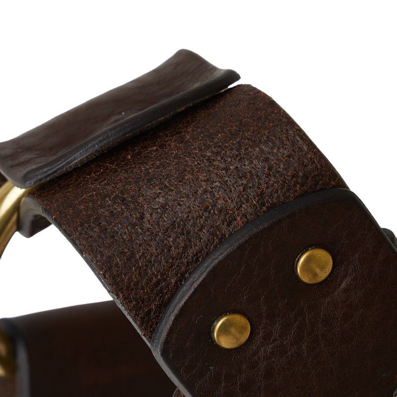 Other Other J&M Davidson Leather Ring Belt 30/75 Brown Gold Leather Belt in Very Good Condition Size ONE SIZE - 4 Thumbnail