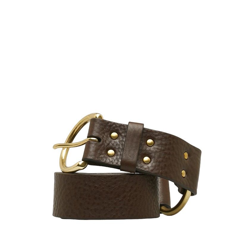 Other Other J&M Davidson Leather Ring Belt 30/75 Brown Gold Leather Belt in Very Good Condition Size ONE SIZE - 2 Thumbnail