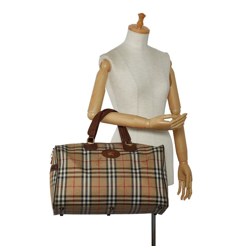 Burberry Burberry Burberry Nova Check Shadow Horse Canvas Leather Boston Bag Canvas Travel Bag in Very Good Condition Size ONE SIZE - 12 Thumbnail
