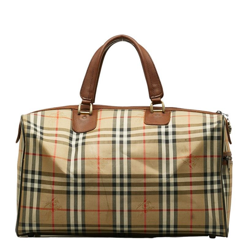 Burberry Burberry Burberry Nova Check Shadow Horse Canvas Leather Boston Bag Canvas Travel Bag in Very Good Condition Size ONE SIZE - 3 Thumbnail