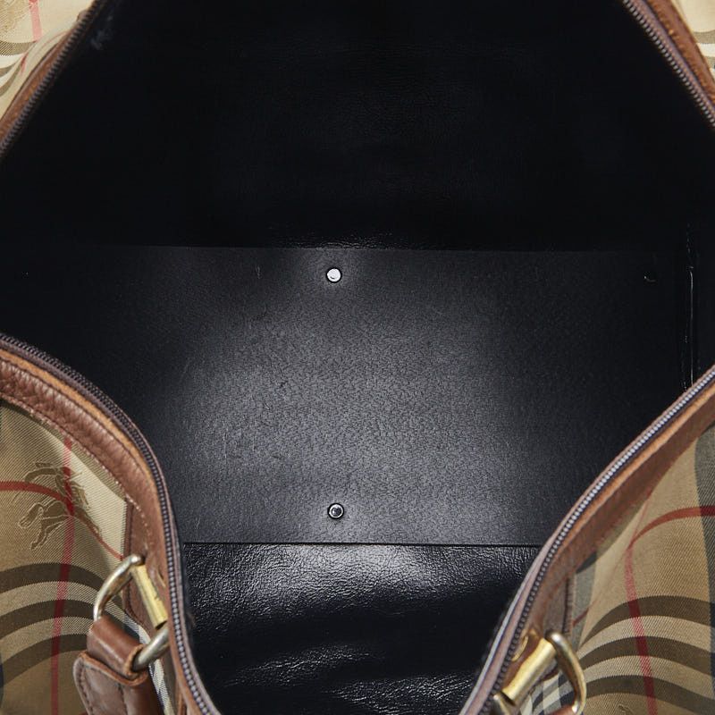 Burberry Burberry Burberry Nova Check Shadow Horse Canvas Leather Boston Bag Canvas Travel Bag in Very Good Condition Size ONE SIZE - 9 Thumbnail