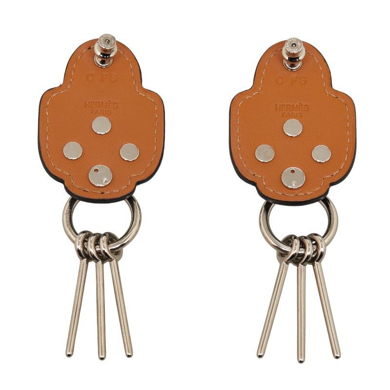 Hermes Hermes Hermes Carnaby Metal Leather Earrings Metal Earrings Stamp C (2018) Size ONE SIZE - 2 Thumbnail
