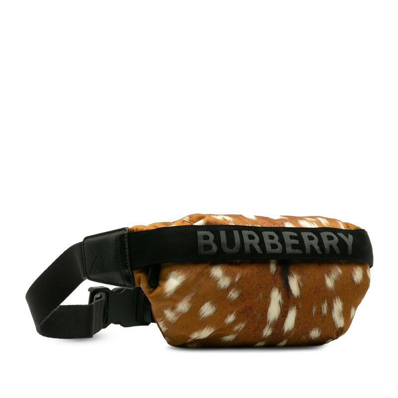 Burberry Burberry Burberry Nylon Deer Print Waist Bag Light Brown Canvas Belt Bag in Great Condition Size ONE SIZE - 2 Thumbnail