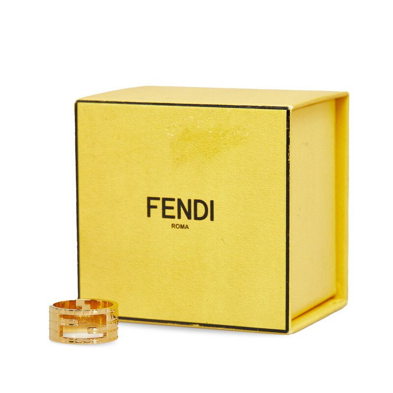 Fendi Fendi Fendi Wide Band Ring Gold Plated Size 14 Metal Ring Size ONE SIZE - 6 Thumbnail