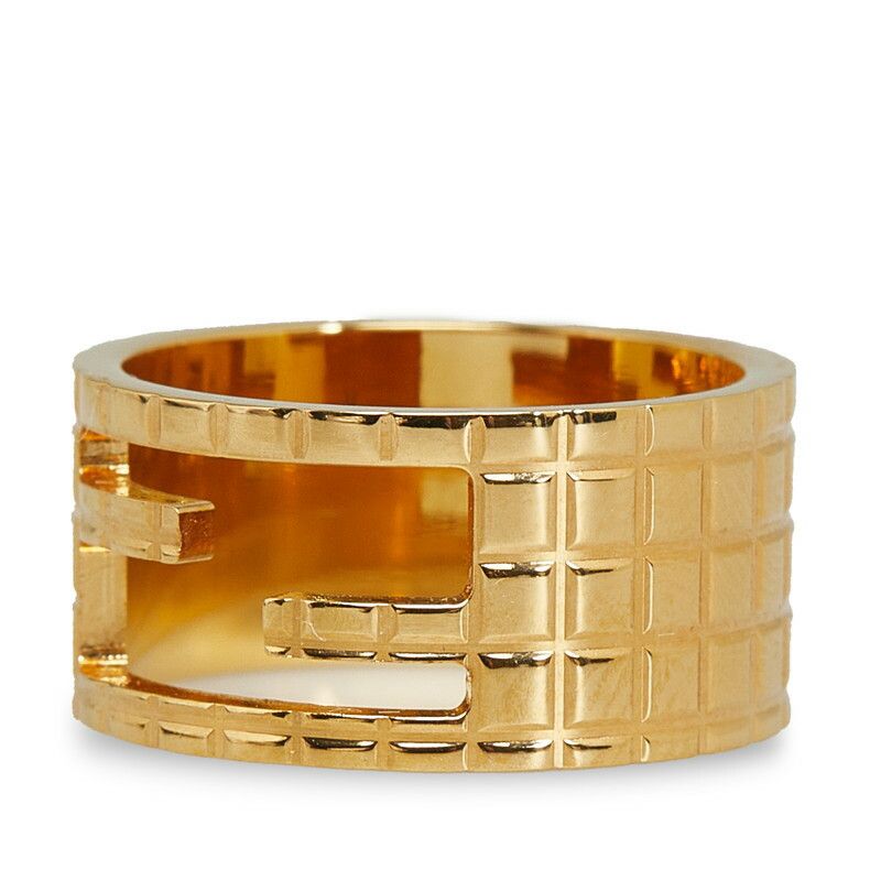 Fendi Fendi Fendi Wide Band Ring Gold Plated Size 14 Metal Ring Size ONE SIZE - 2 Thumbnail