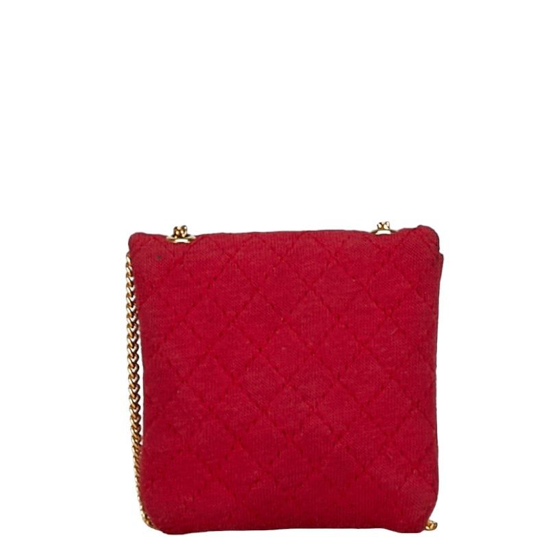 Chanel Chanel Chanel Cotton Coco Mark Shoulder Bag Pink Gold Cotton Shoulder Bag in Good Condition Size ONE SIZE - 3 Thumbnail