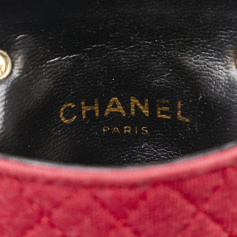 Chanel Chanel Chanel Cotton Coco Mark Shoulder Bag Pink Gold Cotton Shoulder Bag in Good Condition Size ONE SIZE - 6 Thumbnail