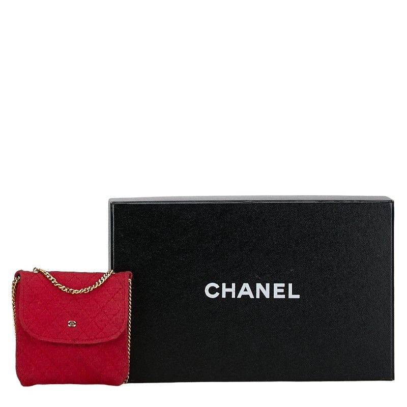 Chanel Chanel Chanel Cotton Coco Mark Shoulder Bag Pink Gold Cotton Shoulder Bag in Good Condition Size ONE SIZE - 8 Thumbnail