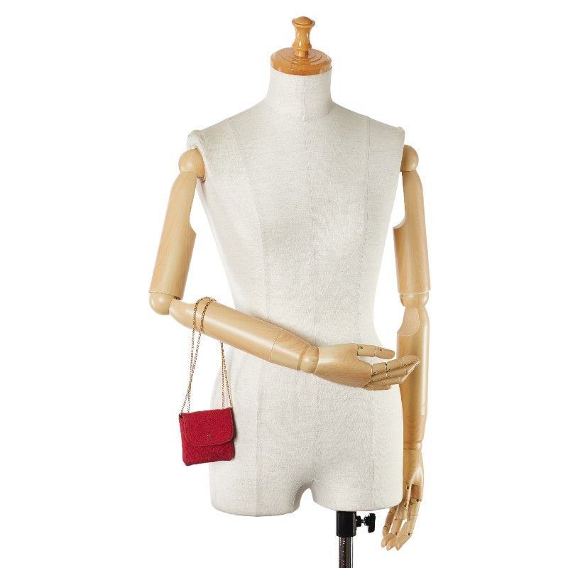 Chanel Chanel Chanel Cotton Coco Mark Shoulder Bag Pink Gold Cotton Shoulder Bag in Good Condition Size ONE SIZE - 9 Thumbnail