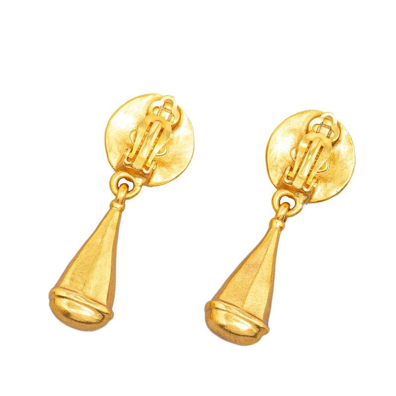 Chanel Chanel Chanel Vintage Coco Mark Earrings Gold Plated Metal Earrings 96P in Great Condition Size ONE SIZE - 2 Thumbnail