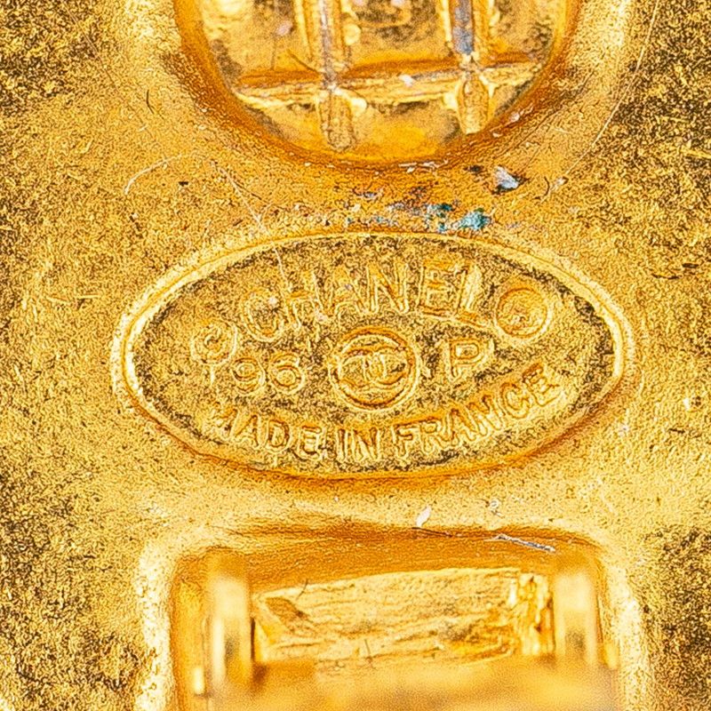 Chanel Chanel Chanel Vintage Coco Mark Earrings Gold Plated Metal Earrings 96P in Great Condition Size ONE SIZE - 3 Thumbnail