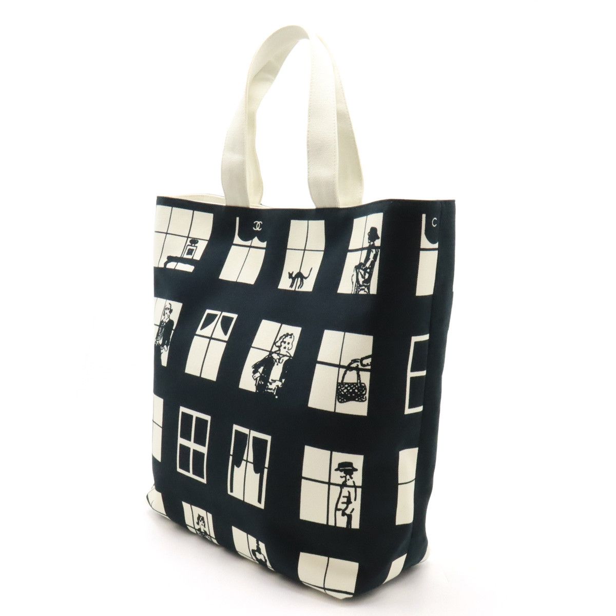 Chanel Chanel Chanel Canvas Windows Line Coco Mark Tote Bag Canvas Tote Bag in Great Condition Size ONE SIZE - 2 Thumbnail
