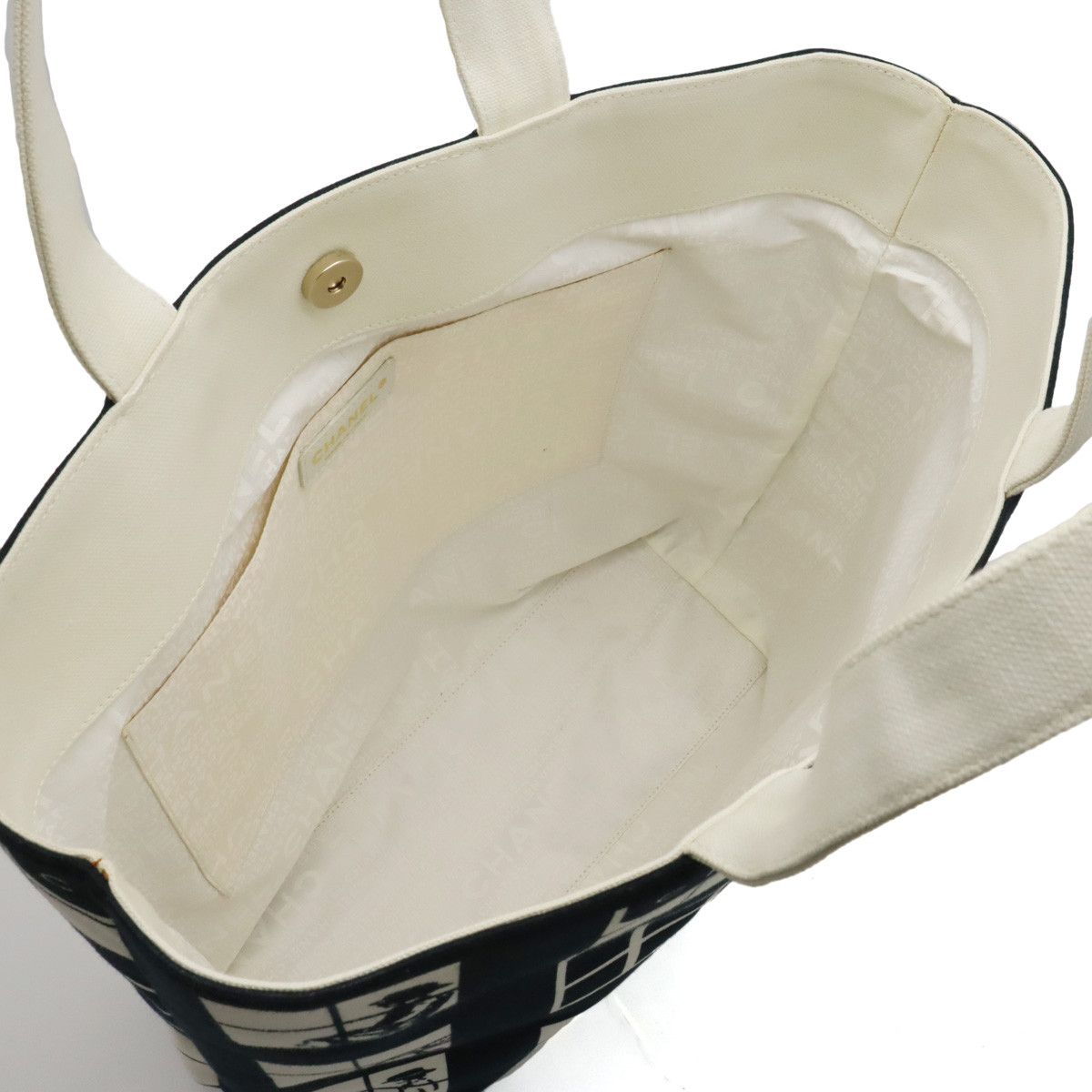 Chanel Chanel Chanel Canvas Windows Line Coco Mark Tote Bag Canvas Tote Bag in Great Condition Size ONE SIZE - 6 Thumbnail