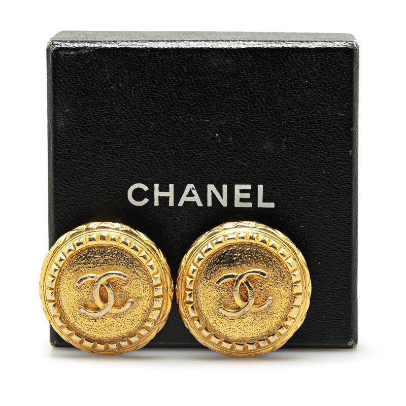 Chanel Chanel Chanel Vintage Coco Mark Earrings Gold Plated Metal Earrings Size ONE SIZE - 4 Thumbnail