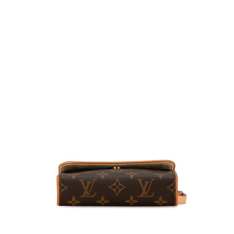 Louis Vuitton Louis Vuitton Louis Vuitton Monogram Pochette Florentine Shoulder Bag M51855 Brown PVC Leather Canvas Crossbody Bag M51855 in Very Good Condition Size ONE SIZE - 4 Thumbnail