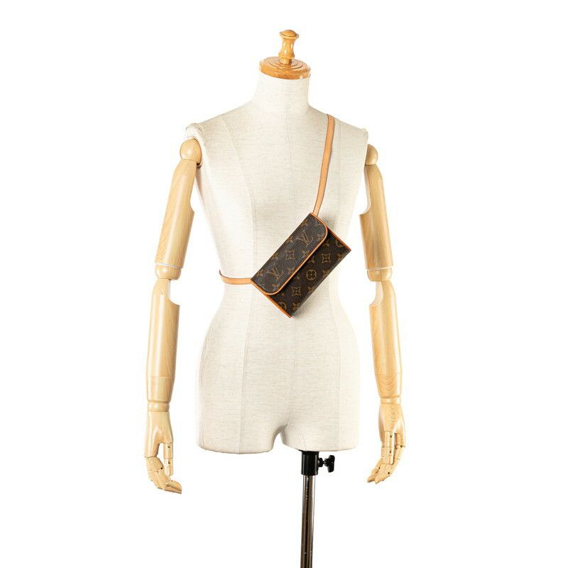 Louis Vuitton Louis Vuitton Louis Vuitton Monogram Pochette Florentine Shoulder Bag M51855 Brown PVC Leather Canvas Crossbody Bag M51855 in Very Good Condition Size ONE SIZE - 10 Thumbnail