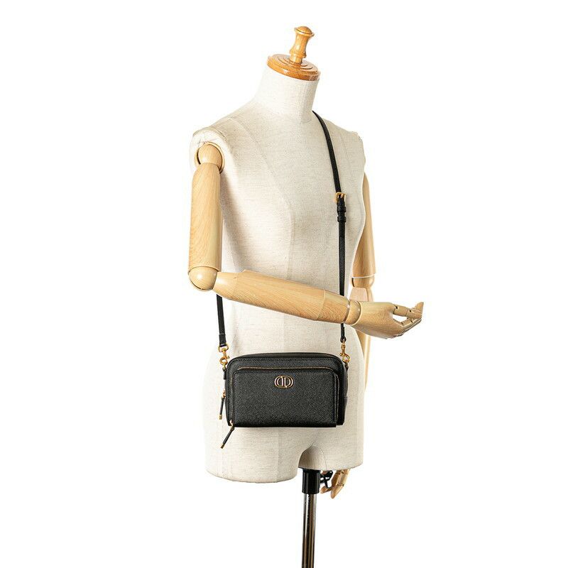 Dior Dior Caro Double Pouch Leather Shoulder Bag Leather Crossbody Bag in Great Condition Handle Bags