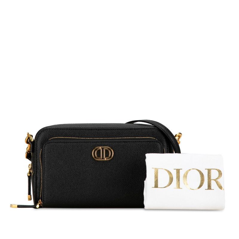 Dior Dior Caro Double Pouch Leather Shoulder Bag Leather Crossbody Bag in Great Condition Handle Bags