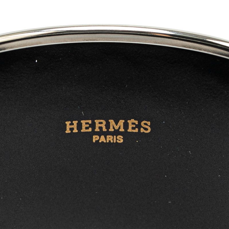 Hermes Hermes Hermes Enamel Bangle TGM Carriage Silver Black Metal Metal Bangle in Great Condition Size ONE SIZE - 4 Thumbnail