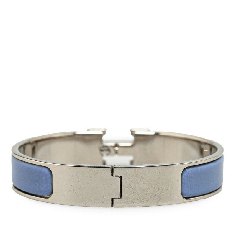 Hermes Hermes Hermes Click Clack H PM Bangle Purple Silver Metal Metal Bangle in Very Good Condition Size ONE SIZE - 3 Thumbnail