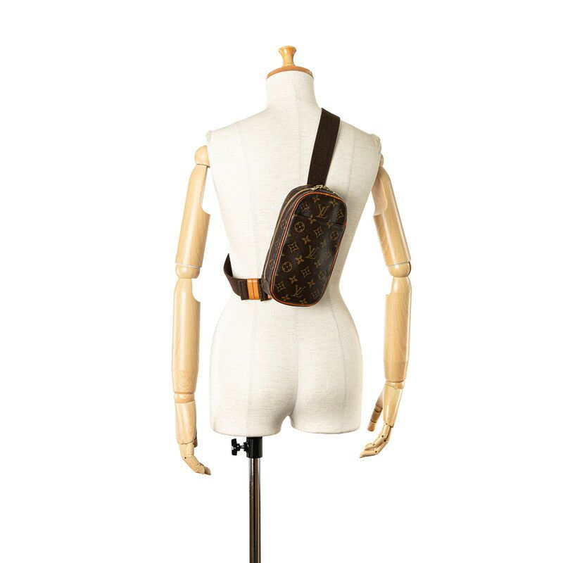 Louis Vuitton Louis Vuitton Louis Vuitton Monogram Pochette Gange Waist Bag M51870 Brown PVC Leather Canvas Belt Bag M51870 in Very Good Condition Size ONE SIZE - 9 Thumbnail