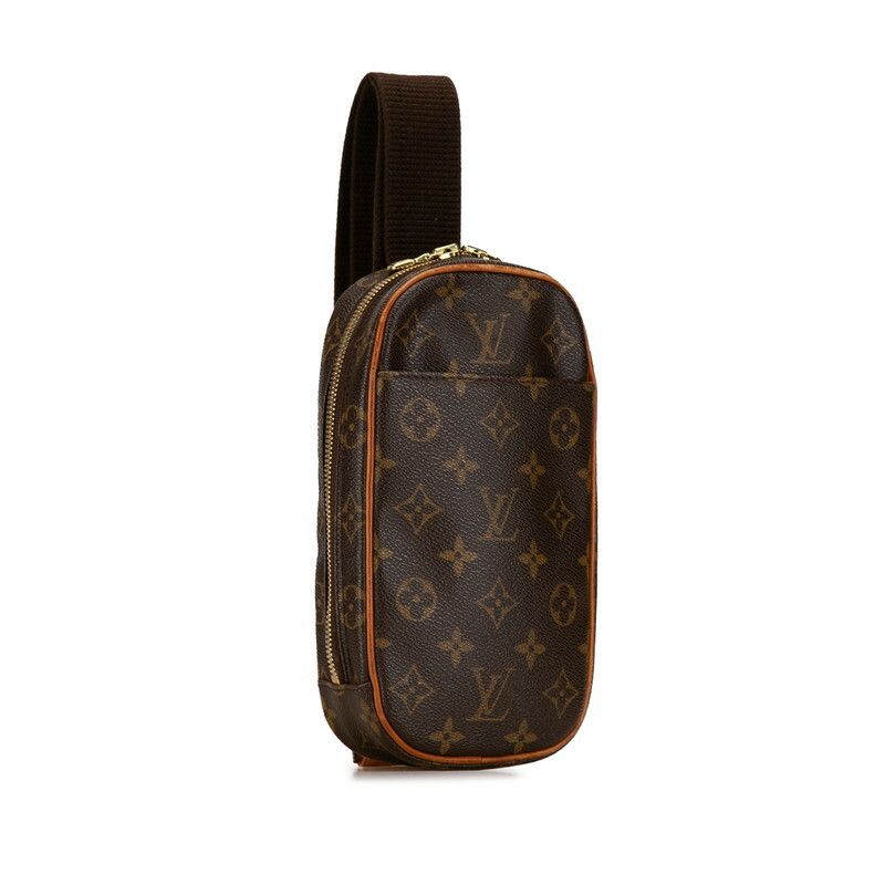 Louis Vuitton Louis Vuitton Louis Vuitton Monogram Pochette Gange Waist Bag M51870 Brown PVC Leather Canvas Belt Bag M51870 in Very Good Condition Size ONE SIZE - 2 Thumbnail