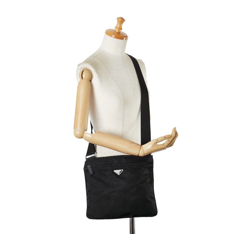 Prada Prada Prada Nylon Triangle Logo Plate Shoulder Bag Canvas Shoulder Bag in Good Condition Size ONE SIZE - 12 Thumbnail