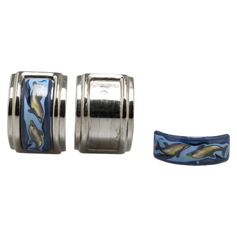 Hermes Hermes Hermes Enamel Dolphin Clip-On Earrings Metal Earrings in Good Condition Size ONE SIZE - 3 Thumbnail