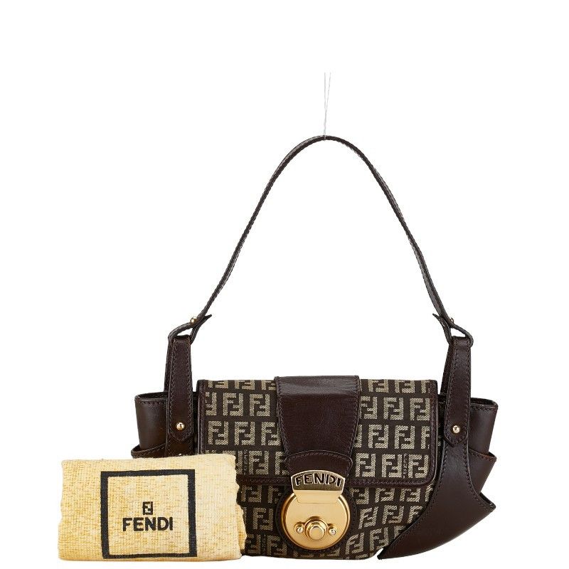 Fendi Fendi Fendi Zucchino Canvas Leather One Shoulder Bag 8BR429 Canvas Shoulder Bag 8BR429 in Very Good Condition Size ONE SIZE - 8 Thumbnail