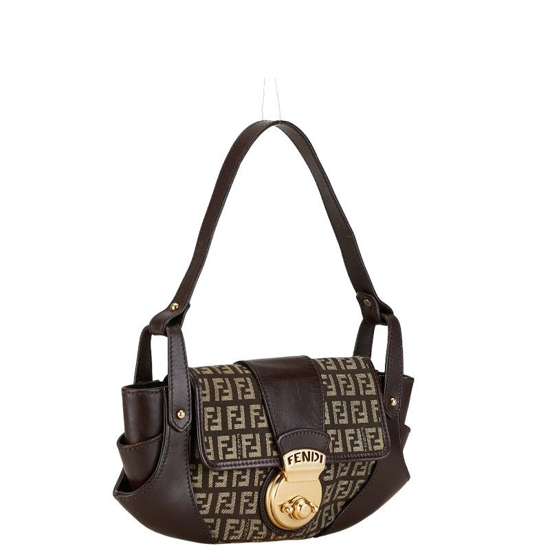Fendi Fendi Fendi Zucchino Canvas Leather One Shoulder Bag 8BR429 Canvas Shoulder Bag 8BR429 in Very Good Condition Size ONE SIZE - 2 Thumbnail