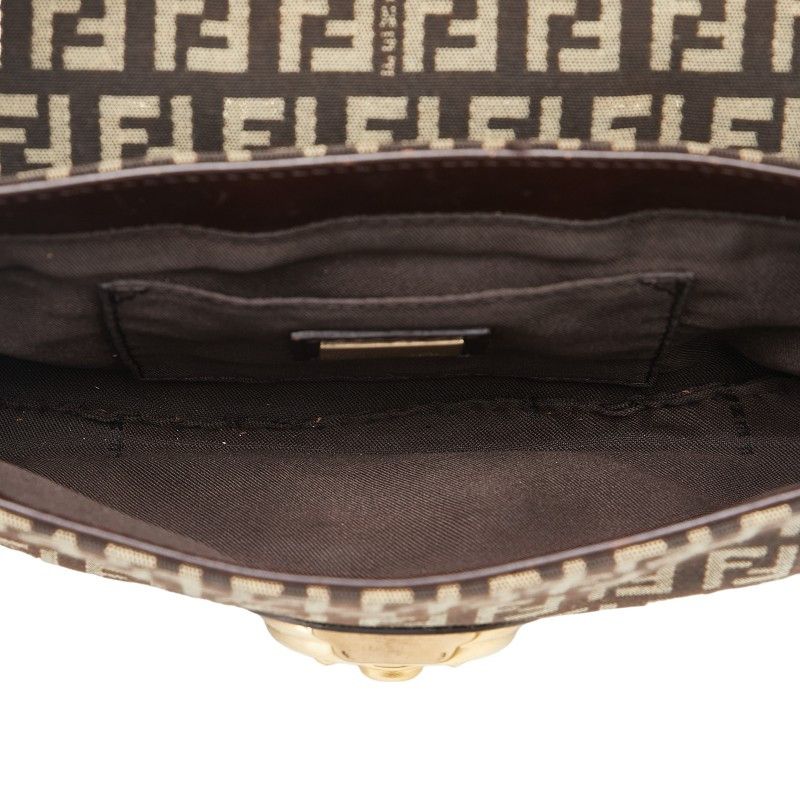 Fendi Fendi Fendi Zucchino Canvas Leather One Shoulder Bag 8BR429 Canvas Shoulder Bag 8BR429 in Very Good Condition Size ONE SIZE - 5 Thumbnail