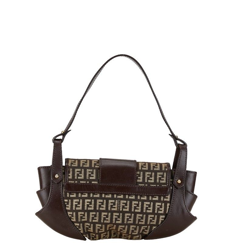 Fendi Fendi Fendi Zucchino Canvas Leather One Shoulder Bag 8BR429 Canvas Shoulder Bag 8BR429 in Very Good Condition Size ONE SIZE - 3 Thumbnail