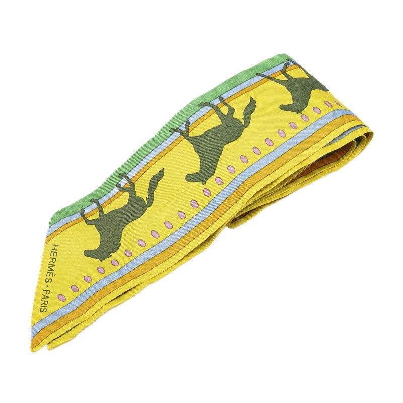 Hermes Hermes Hermes Silk Twilly SEQUENCES Horse Motif Scarf Canvas Scarf in Very Good Condition Size ONE SIZE - 2 Thumbnail