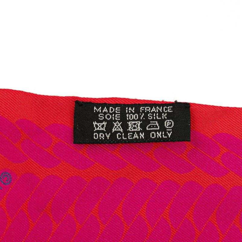 Hermes Hermes Hermes Silk Twilly Click Ce Nue Scarf Red Purple Canvas Scarf in Very Good Condition Size ONE SIZE - 5 Thumbnail