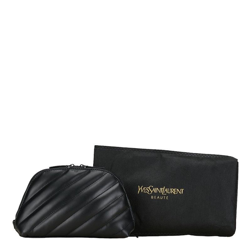 Yves Saint Laurent Yves Saint Laurent Yves Saint Laurent Quilted Polyurethane Pouch Plastic Vanity Bag in Excellent Condition Size ONE SIZE - 11 Thumbnail