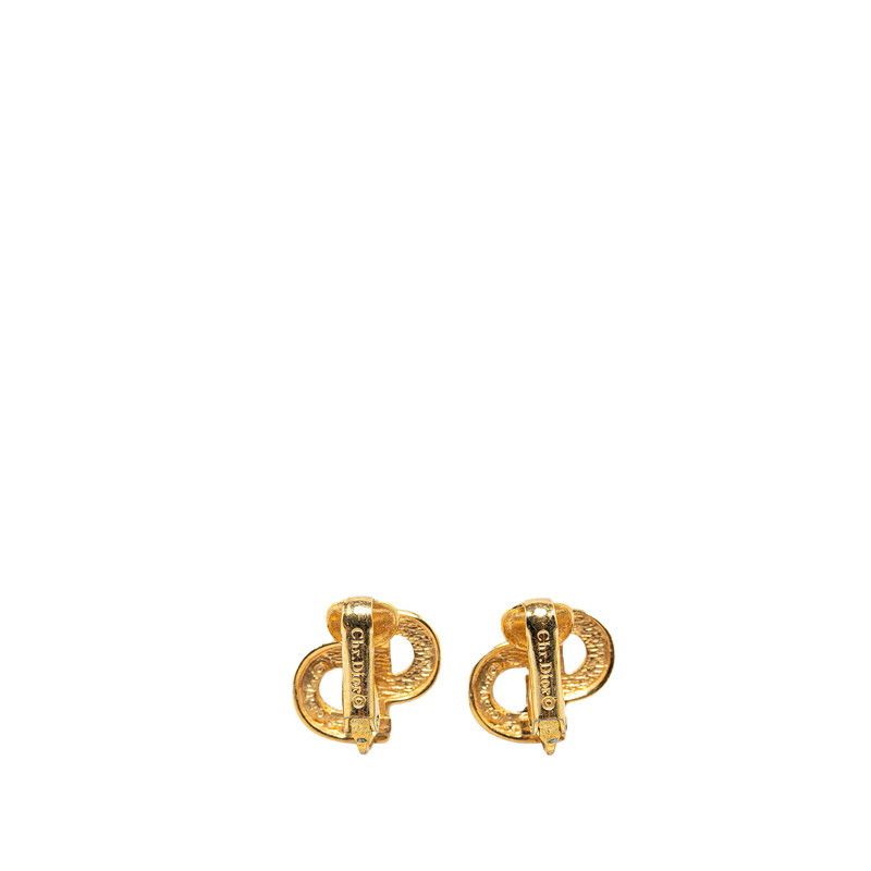 Dior Dior Dior Gold Plated CD Logo Rhinestone Earrings Metal Earrings in Very Good Condition Size ONE SIZE - 2 Thumbnail