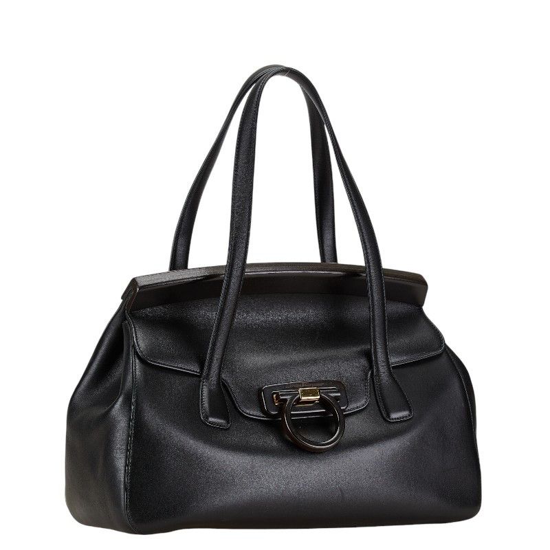Salvatore Ferragamo Salvatore Ferragamo Salvatore Ferragamo Leather Gancini Tote Shoulder Bag Leather Tote Bag in Very Good Condition Size ONE SIZE - 2 Thumbnail