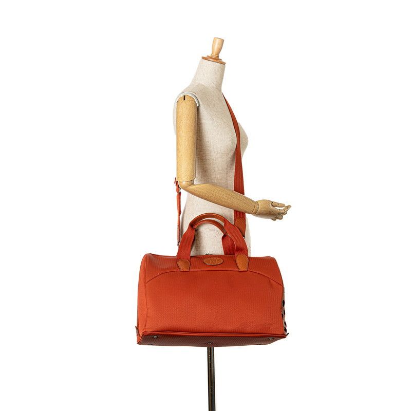 Hermes Hermes Hermes Pet Dog Carrier Bag Orange Toile Chevron Canvas Pet Bag in Very Good Condition Size ONE SIZE - 7 Thumbnail