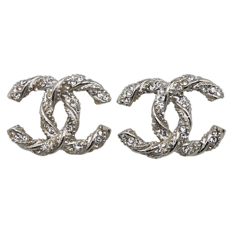 Chanel Chanel Chanel Coco Mark Rhinestone Metal Earrings Metal Earrings in Very Good Condition Size ONE SIZE - 2 Thumbnail