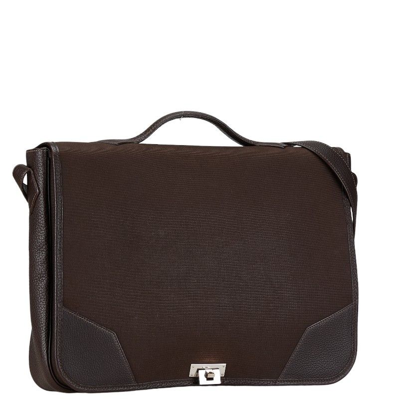 Hermes Hermes Hermes Victoria Messenger Canvas Leather Shoulder Bag Canvas Shoulder Bag in Very Good Condition Size ONE SIZE - 2 Thumbnail