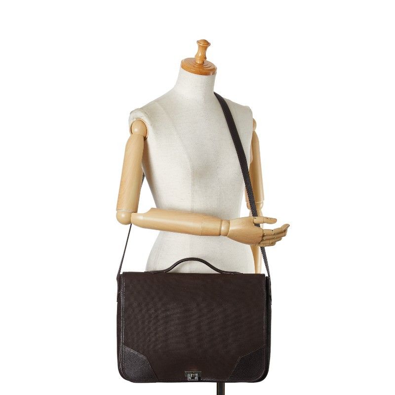Hermes Hermes Hermes Victoria Messenger Canvas Leather Shoulder Bag Canvas Shoulder Bag in Very Good Condition Size ONE SIZE - 8 Thumbnail