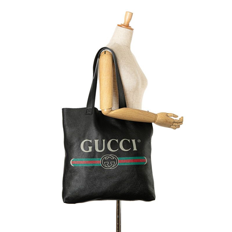 Gucci Gucci Gucci Leather Logo Print Large Tote Bag 572768 Leather Tote Bag 572768 in Great Condition Size ONE SIZE - 9 Thumbnail
